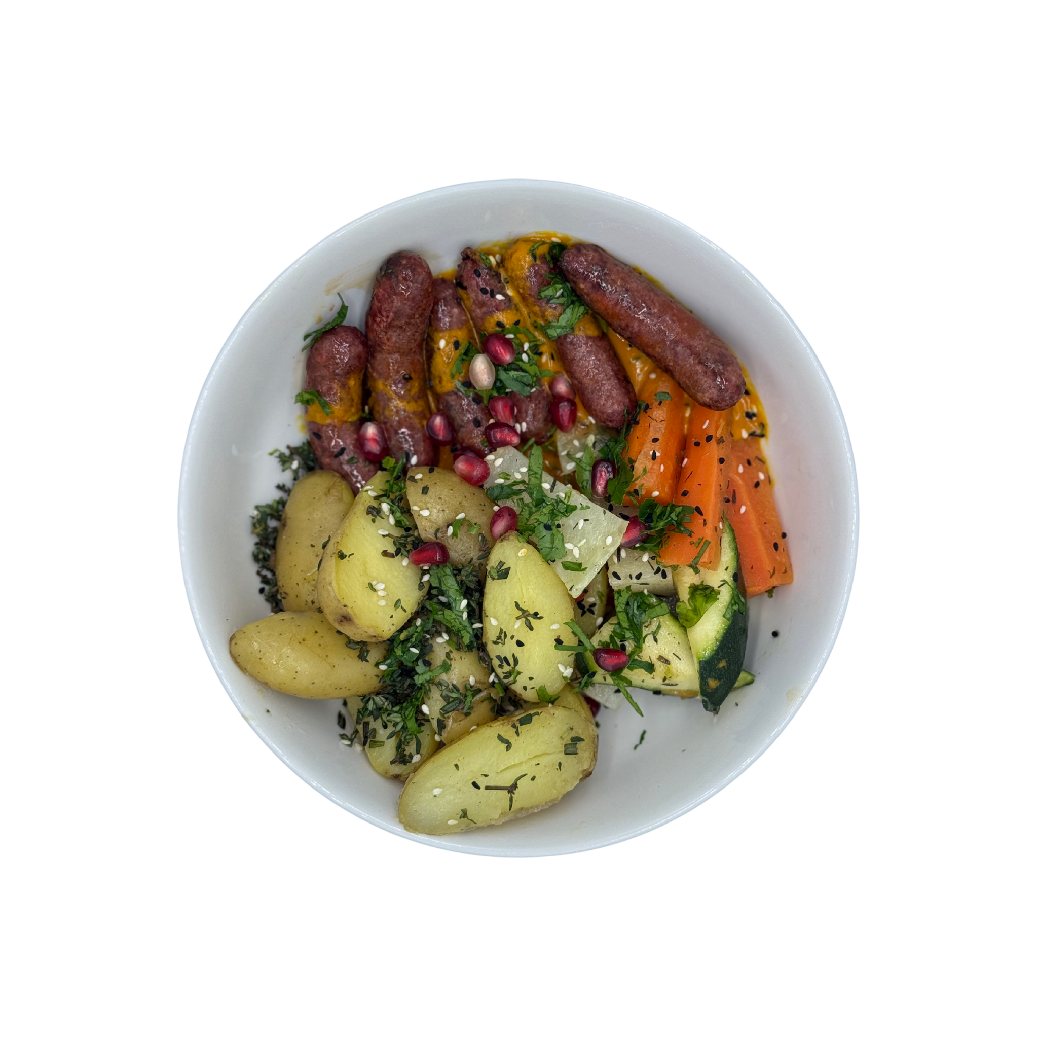 Arabische Nakanek-Würstchen mit Rosmarinkartoffeln