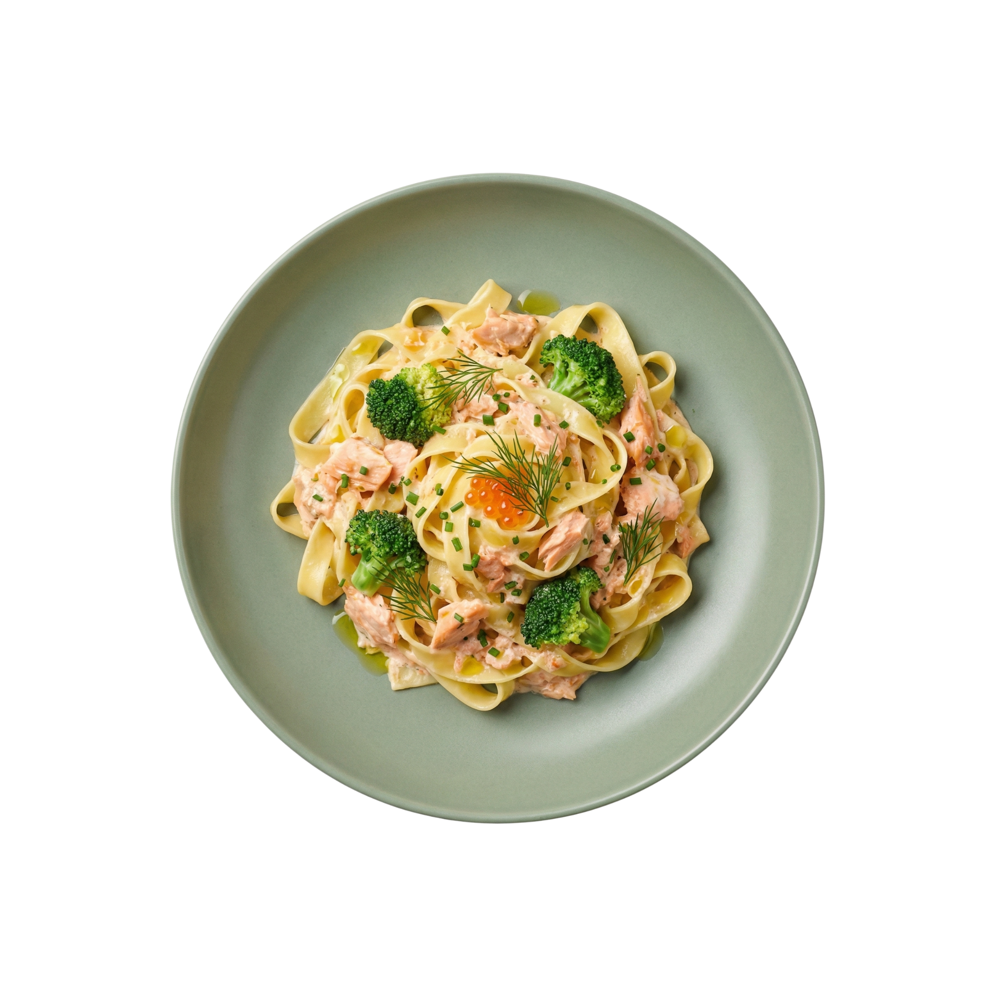 Bandnudeln mit Brokkoli in Lachs-Sahne-Sauce