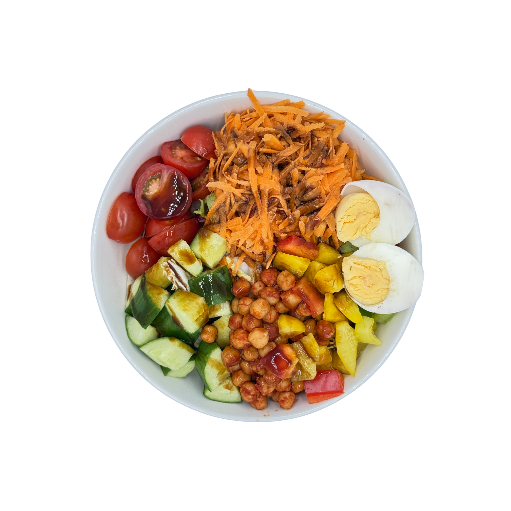 Bunter Blattsalat mit Kichererbsen und Ei