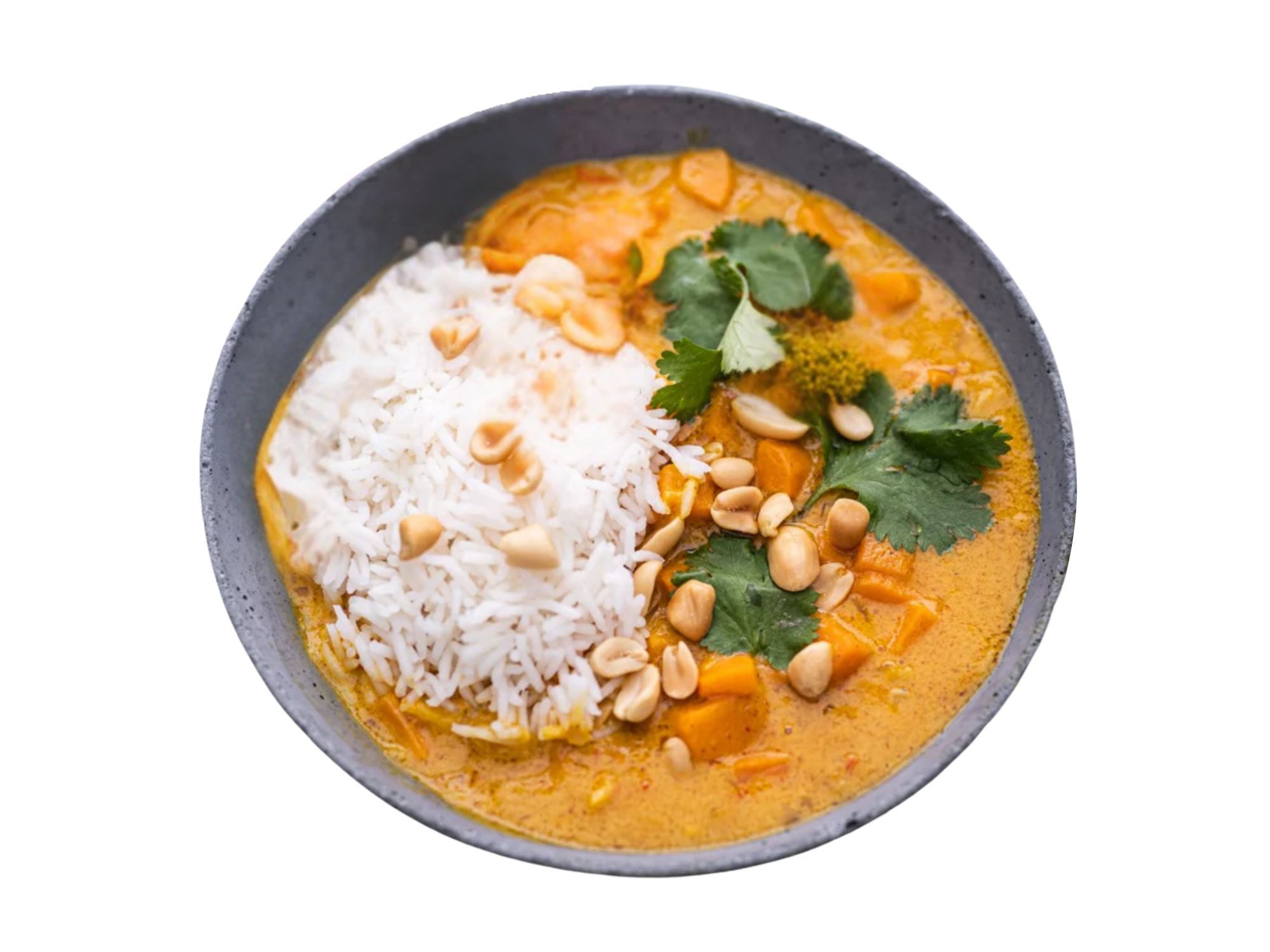 Erdnusscurry mit gebackenen Süßkartoffeln