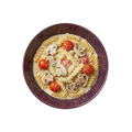 Fusilli in Rahmchampignons mit Kirschtomaten und Parmesan