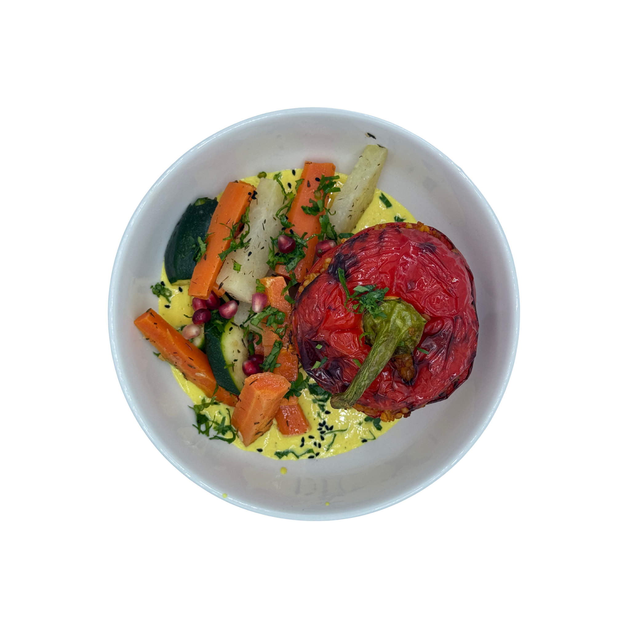 Gefüllte Paprika mit Bulgur & Kichererbsen