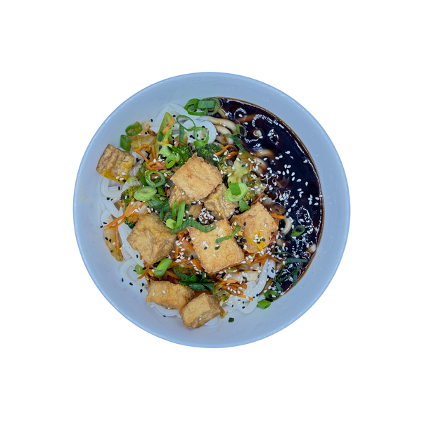 Japanische Udon-Nudeln Tofu Teriyaki