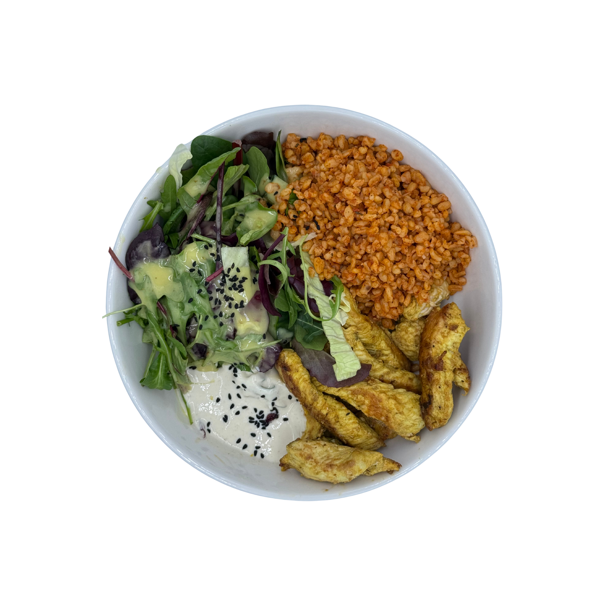 Libanesische Putenstreifen mit Bulgur & Tahini