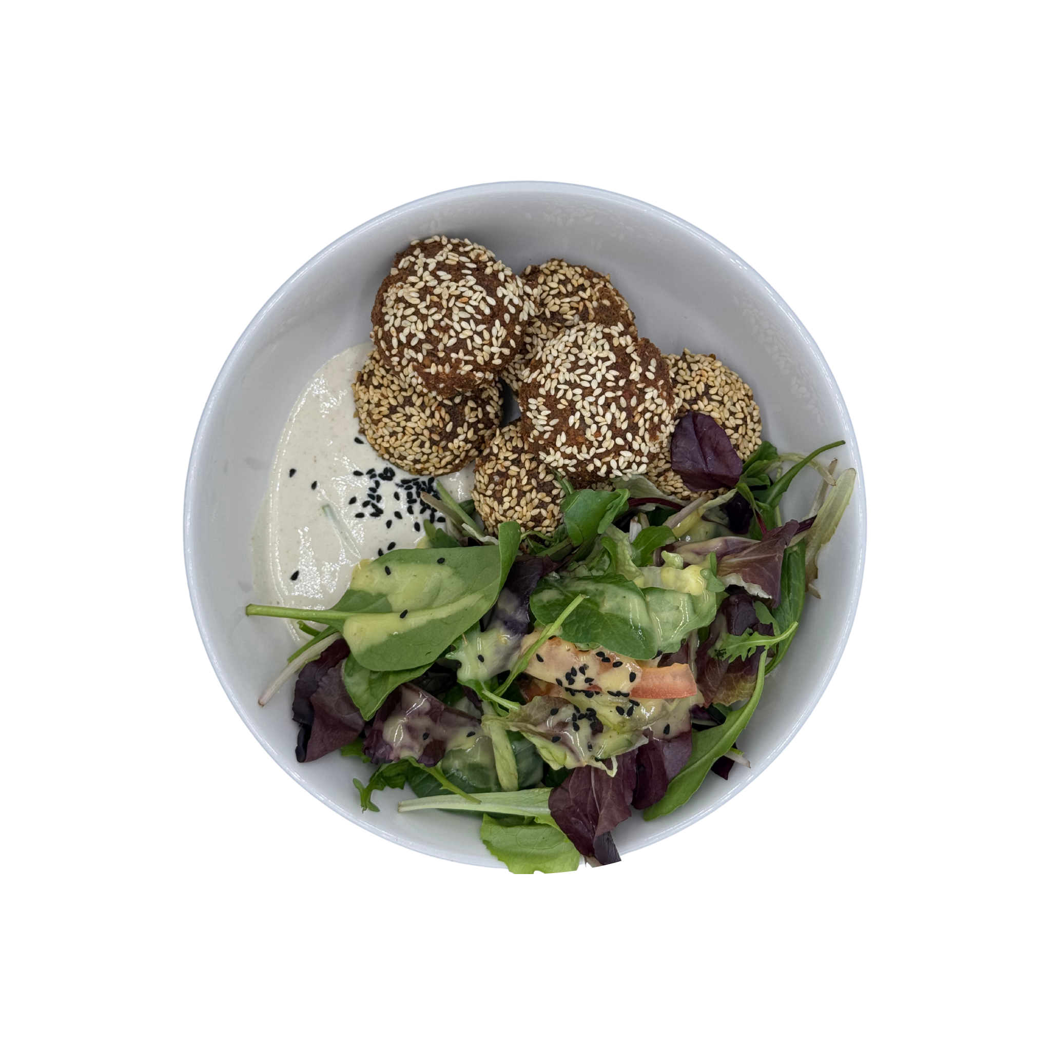 Nahöstliche Falafel mit Sesamsauce & Salat