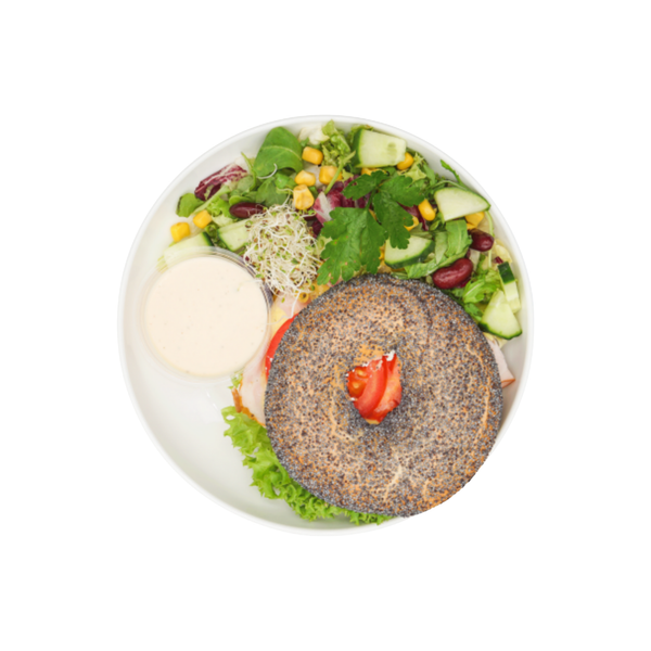 New York' Bagel mit Putenbrust und Honig Senf Soße