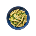 Penne in Kräuter-Käse-Sauce mit Zucchini und grünen Bohnen
