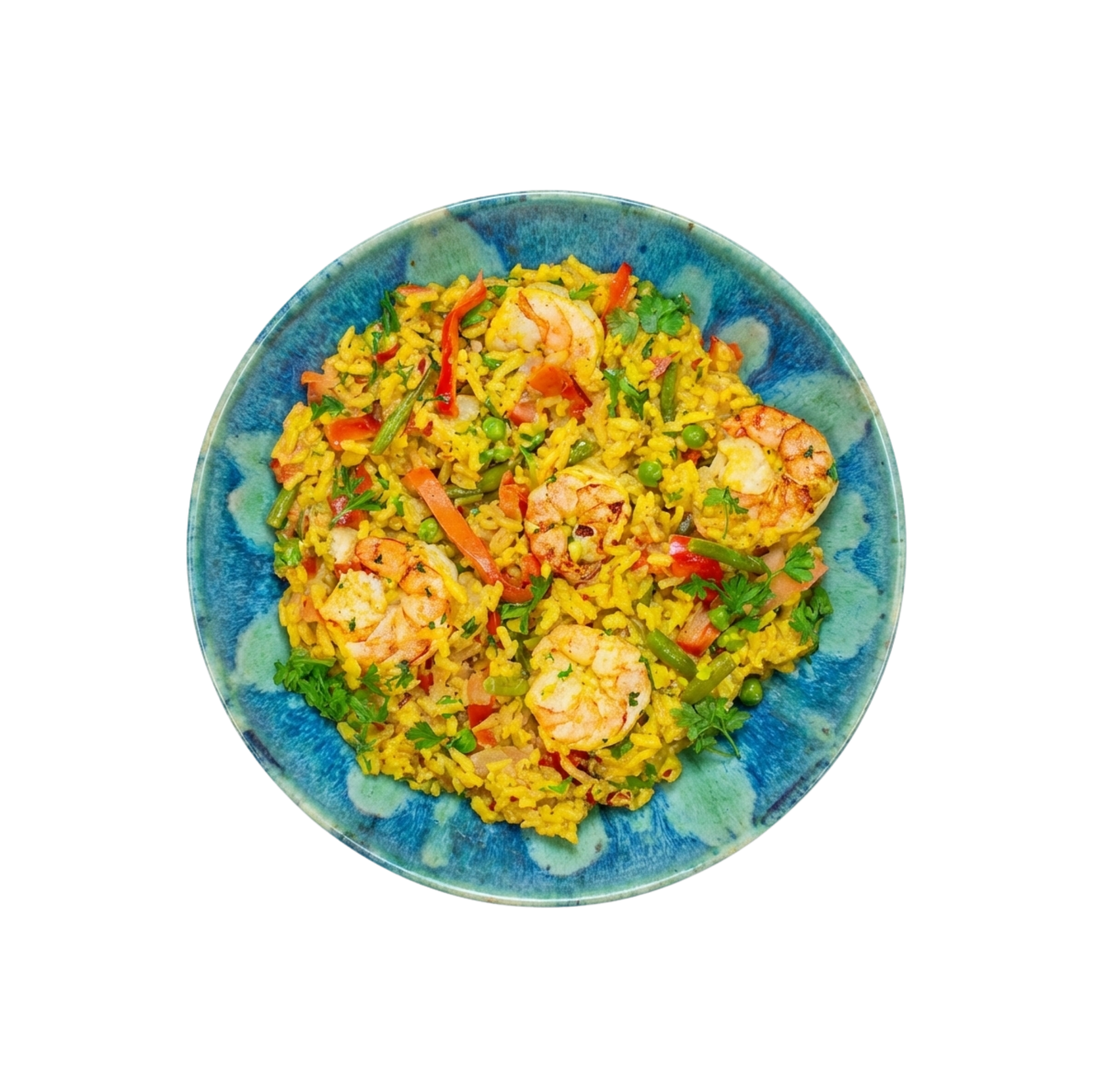 Riesengarnelen auf Paella